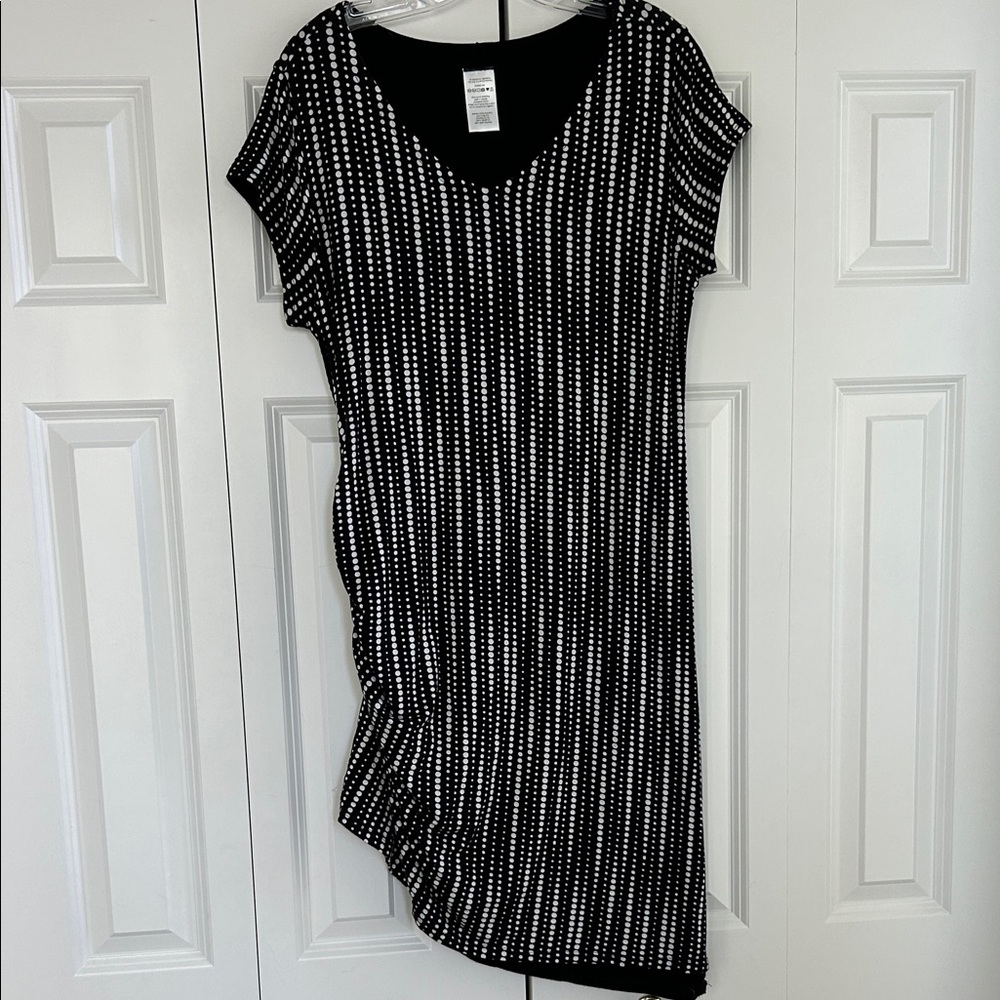 Krimson Klover Asymmetrical Black and White Dress